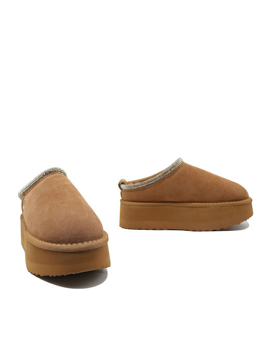 Jane 02 Suede Damen Hausschuhe Braune