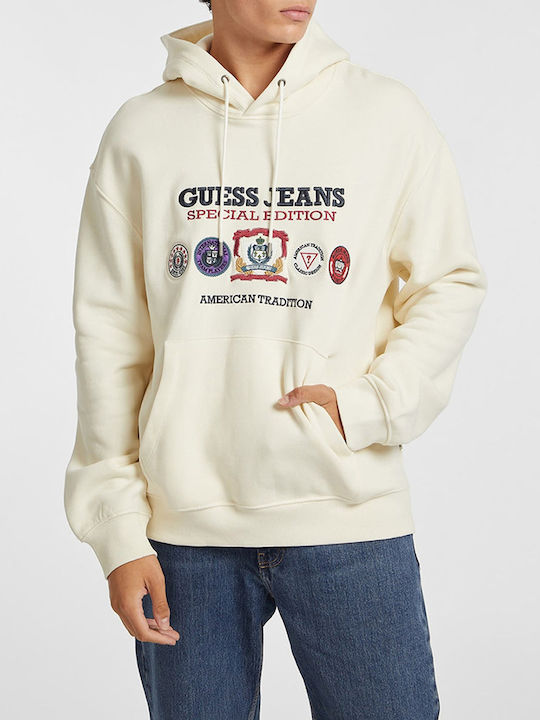 Guess Sweatshirt with Hood Sandy-shore