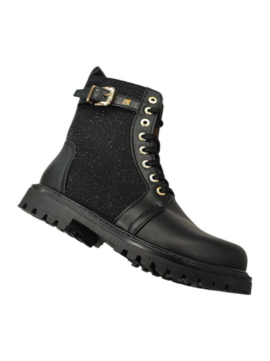 Leather Kids Boots Black