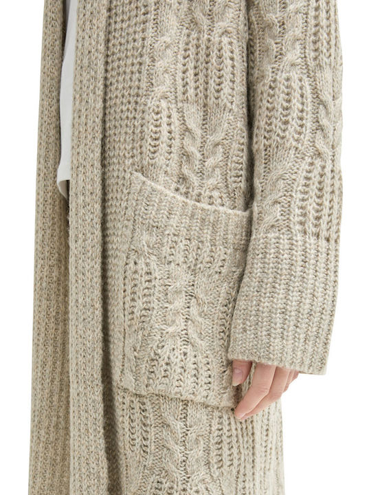 Γυναικεία Πλεκτή Ζακέτα Dusty Beige Melange