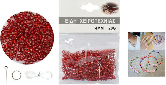Plastică Mărgea Artizanală Roșie 4mm 20gr