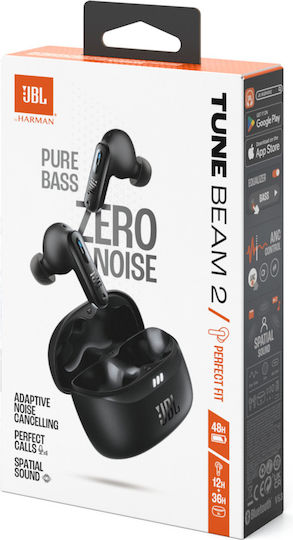 JBL Tune Beam 2 In-ear Bluetooth Handsfree Earphones with Sweat Resistance and Charging Case Black