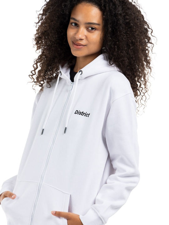 Women's Sweatshirt Jacket Hooded WHITE