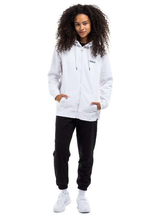 Women's Sweatshirt Jacket Hooded WHITE