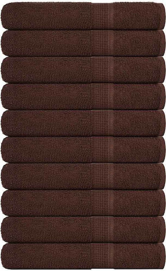 vidaXL Set 10 Hotel Pool and Beach Towels 200x80 cm Brown