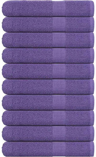 vidaXL Set 10 Hotel Pool and Beach Towels 200x80 cm Purple