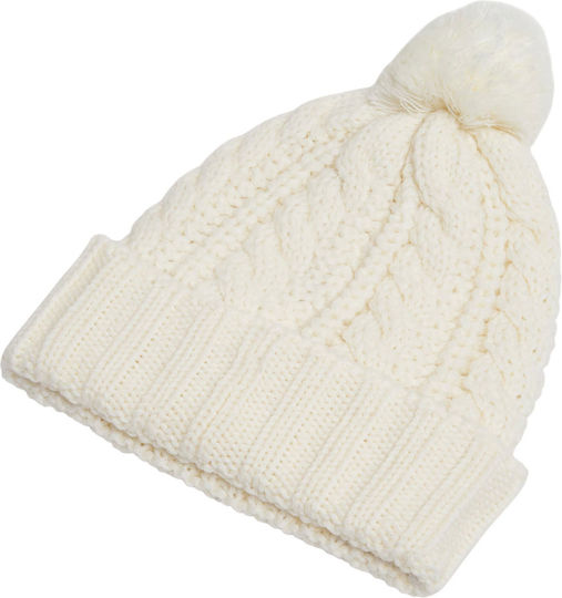 Harper Pom Pom Pom Beanie Frauen Beanie Gestrickt in Weiß Farbe