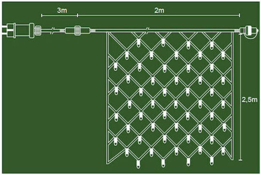 320 Светлини LED 5m. x 200бр Хладен бял тип Мрежа 1бр