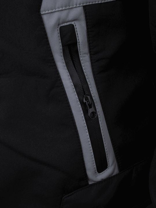 Ανδρικό Μπουφάν Μηχανής Softshell 4 Εποχών Αδιάβροχο Μαύρο