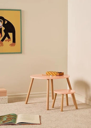Kinder Tischset mit Stühlen aus Holz Orange Kids Concept