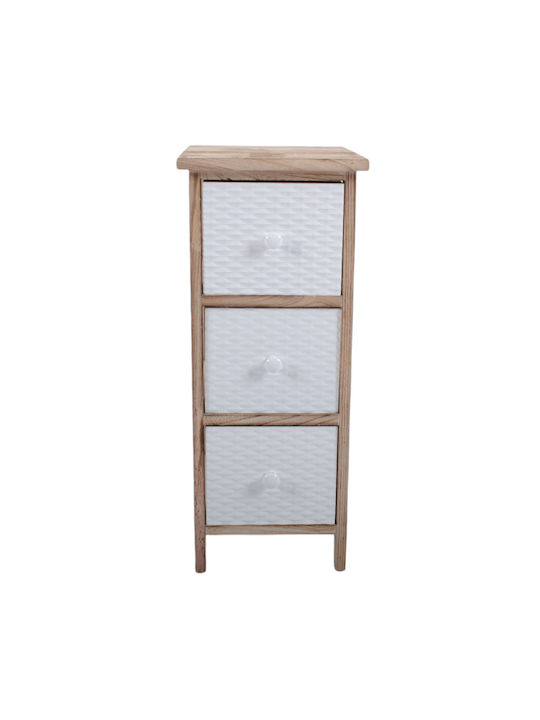 Drawers Storage Wooden with 3 Drawers L26xW32xH62cm