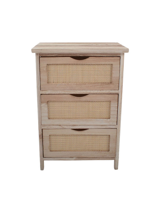Drawers Storage Wooden with 3 Drawers L40xW29xH58cm