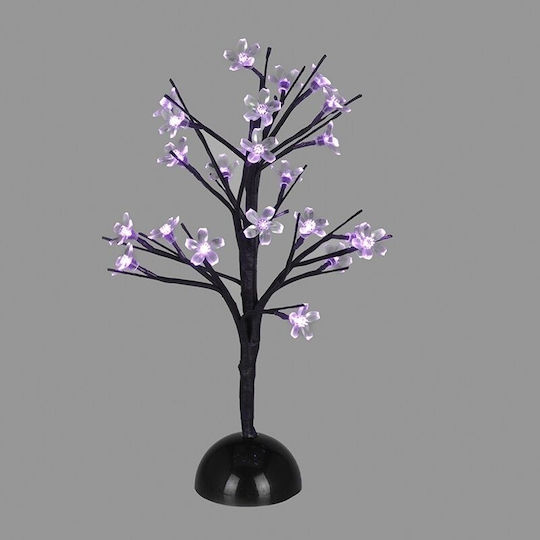 Christmas Decorative Illuminated Cherry Tree Natural Appearance 45cm IP20 Battery Purple