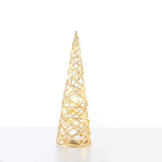 Christmas Decorative Illuminated Plastic Tree Cone 40cm IP20 Battery White