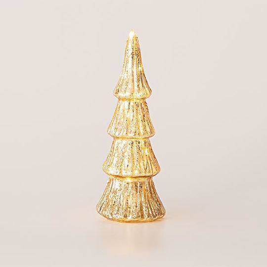 Christmas Decorative Illuminated Glass Tree 8.5cm IP20 Battery Gold