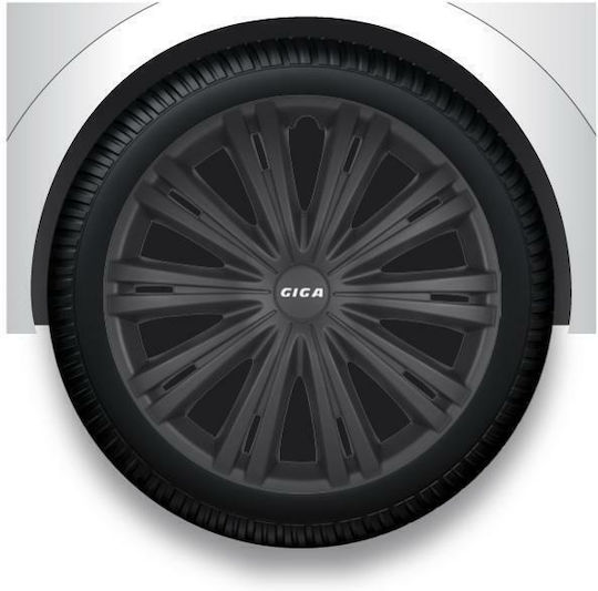 4Racing Комплект тапи за колела на автомобил Giga 4бр 14" Черен