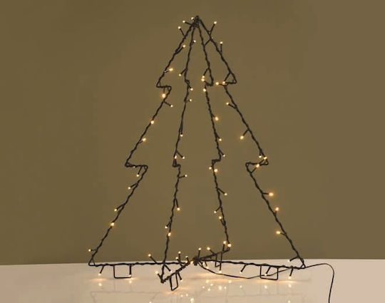 Christmas Decorative Illuminated Metal Tree 65cm IP44 Electric Black