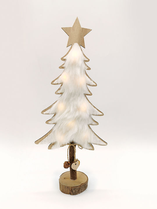 Aca Christmas Decorative Illuminated Wood Tree 35cm IP20 Battery White