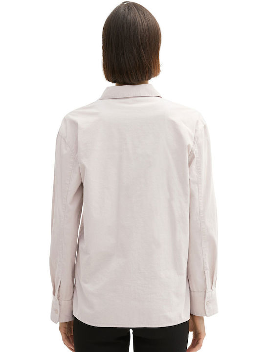 Tom Tailor Women's Long Sleeve Shirt Dusty Beige