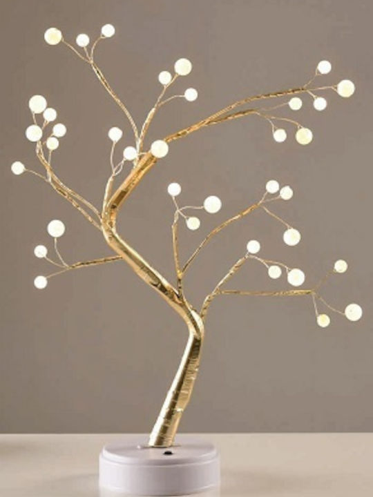 Aca Christmas Decorative Illuminated Plastic Tree Natural Appearance 50cm IP20 Battery Gold