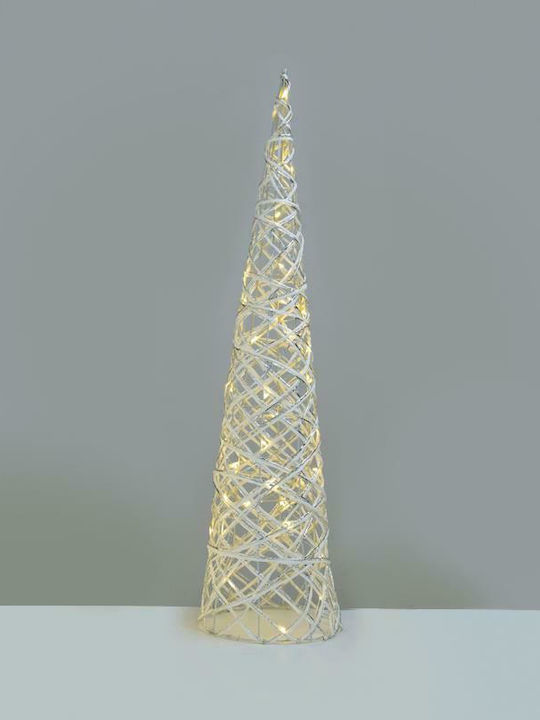 Aca Christmas Decorative Illuminated Tree Pyramid 80cm IP20 Battery Silver