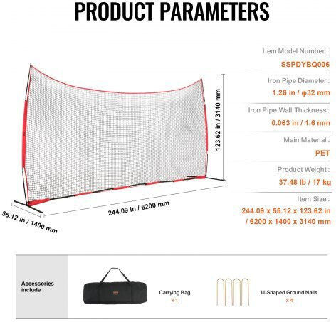 Vevor Soccer Net 609.6x304.8cm