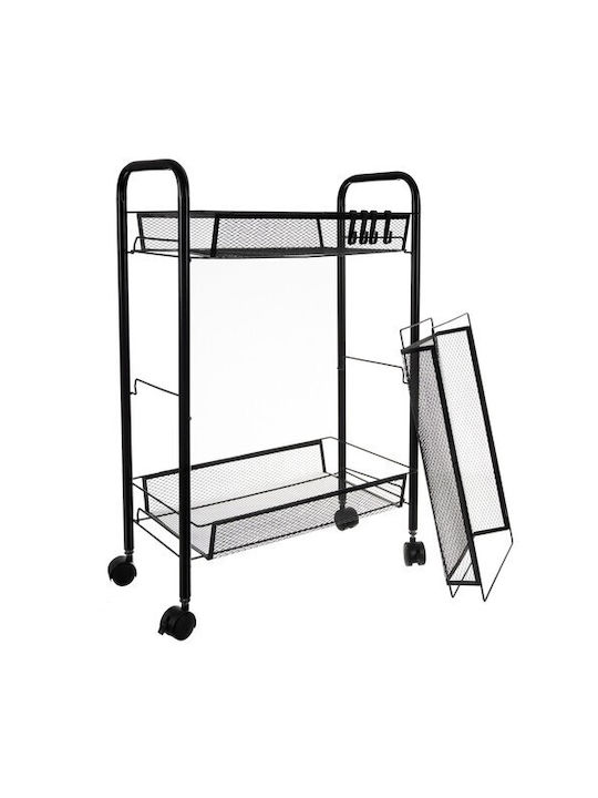 Ruhhy Kitchen Trolley Metallic Black 44x25x65cm