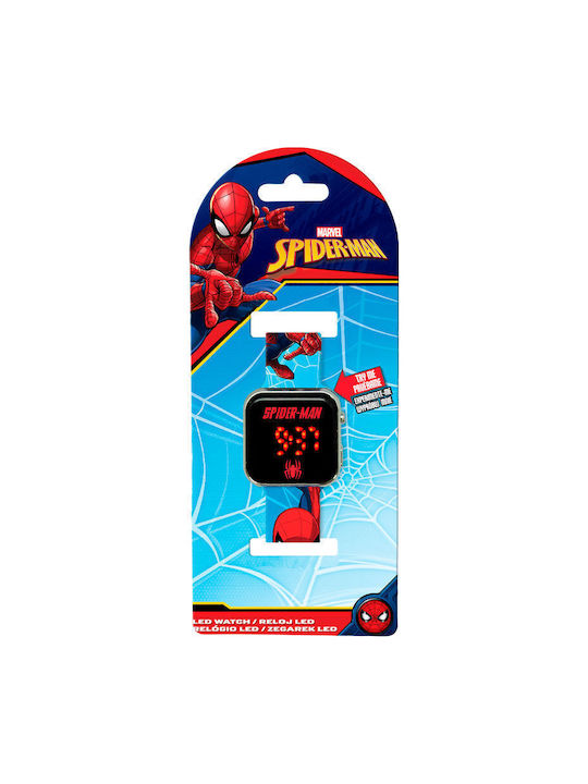 Kids Digital Watch Spiderman with Rubber/Plastic Strap Red