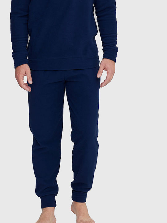 Noidinotte Men's Winter Fleece Pajamas Set BLUE