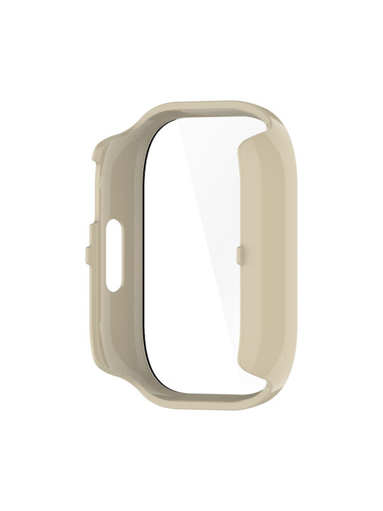 Carcasă de protecție integrată cu film temperat pentru Redmi Watch 5 Active, PC, alb fildeș