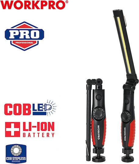 WorkPro Arbeitsbeleuchtung Wiederaufladbar LED mit einer Helligkeit von bis zu 400lm
