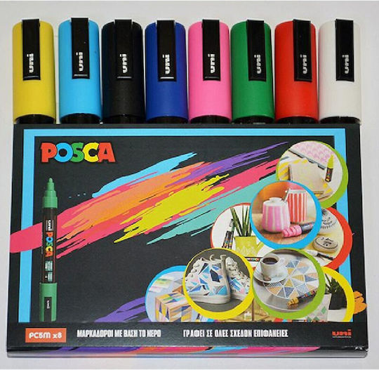 Posca Ανεξίτηλοι Μαρκαδόροι Σετ 8 χρώματα 1.8-2.5mm