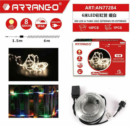 Φωτοσωλήνας 220V Warmes Weiß mit Programmen 6m IP44