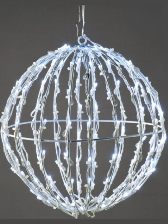 Aca Christmas Plastic Rope Light in Shape Ball White 31x30x30cm 3d Cage Ball
