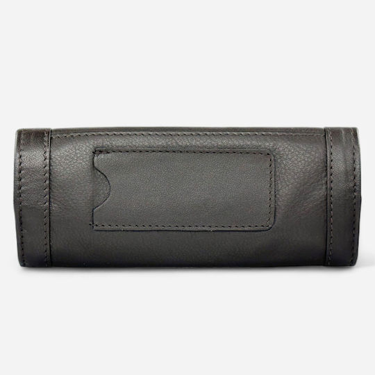 Lavor Leather Tobacco Pouch Brown with Button 16.5x7.5cm