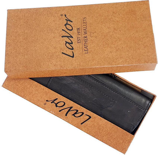 Lavor Leather Tobacco Pouch with Button 16.5x7.5cm Dark Brown