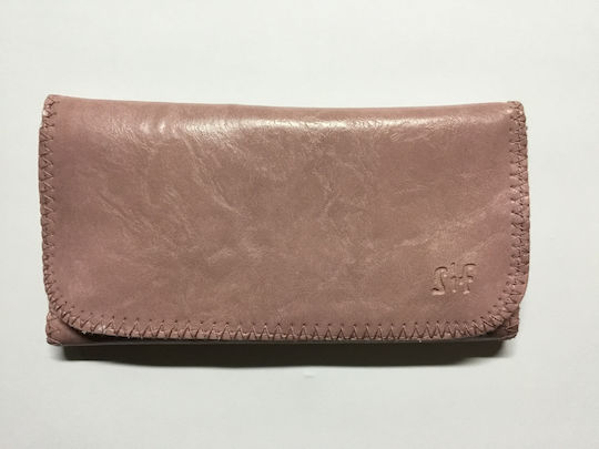 Lederne Tabaktasche in Orange mit Verschluss