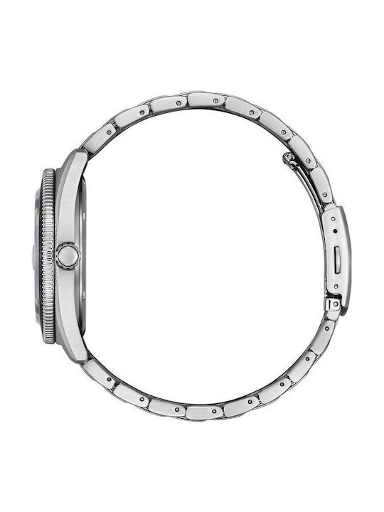 Citizen Ανδρικό Ρολόι 43mm Μπαταρίας με Ασημί Μεταλλικό Μπρασελέ