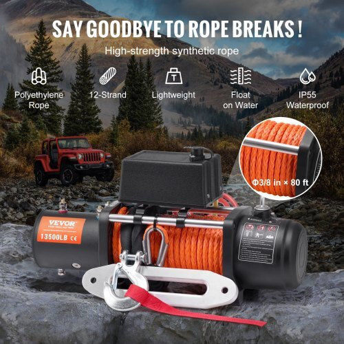 Vevor Elektrischer Abschleppsystem 4x4 12V mit Ladekapazität 6100kg