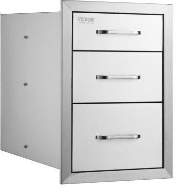Vevor Stainless Steel 3 Drawer Handle 35x58cm Storage Cabinet Bbq 20.25x14yc3cbxgctv0