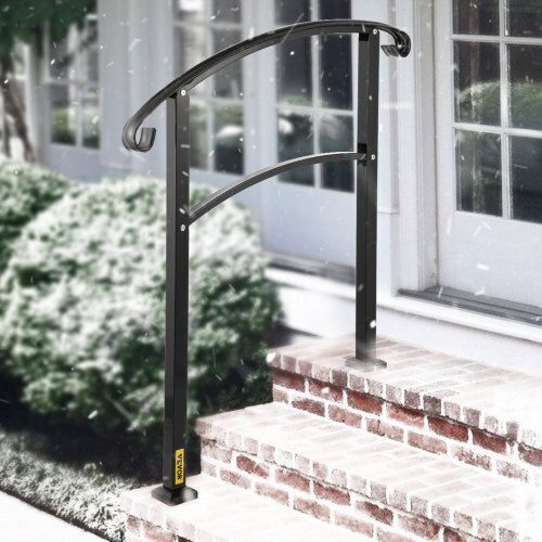 Vevor 3-Step Iron Railing Black Outdoor Use Ltfs3bhslg0000001v0