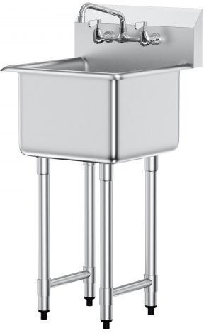 Vevor Chiuvetă comercială Single SYLSSCDCY1515HPD7V0 104.14xL45.72cm