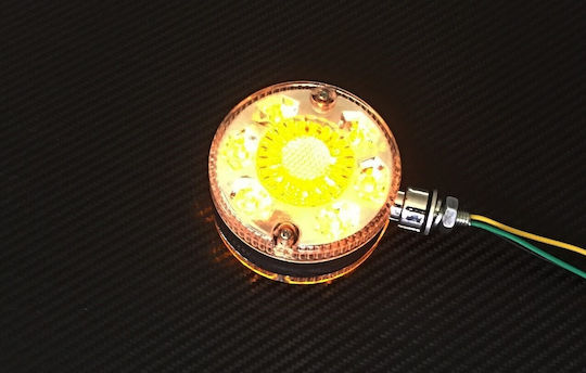 Side Marker Light 28 LED Chrome Rim 24v Amber Earring Type