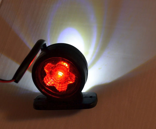 Side Marker Light 2 SMD LED Clear Omega Type White-Red 24V