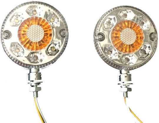 Side Marker Light 28 LED Chrome Rim 24v Amber Earring Type
