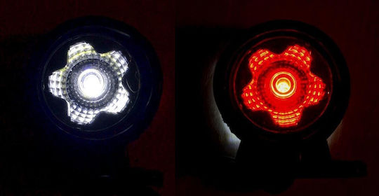 Side Marker Light 2 SMD LED Clear Omega Type White-Red 24V