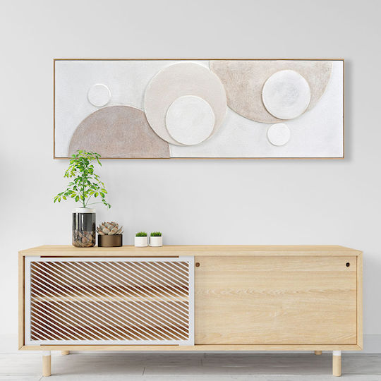 HomeMarkt Handmade Circles Painting on Canvas 152x52cm