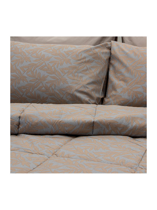 Lino Home Duvet Queen 220x240cm Leafy Coral