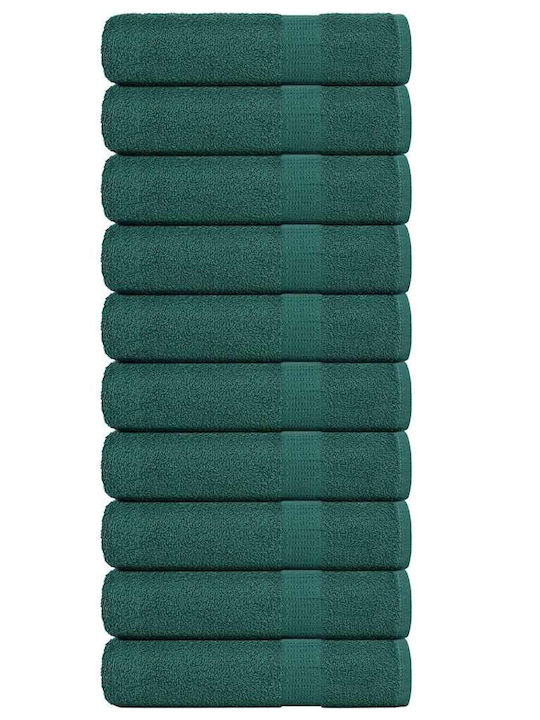 vidaXL 10pc Bath Towel Set 100x150cm. Green