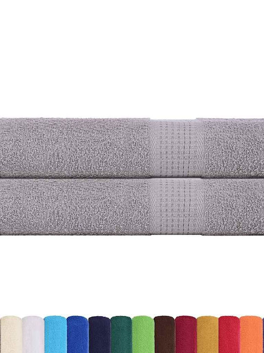 vidaXL 2pc Bath Towel Set 100x200cm. Grey